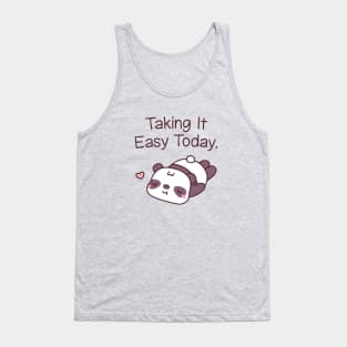 Cute Panda Bear Taking It Easy Today Tank Top